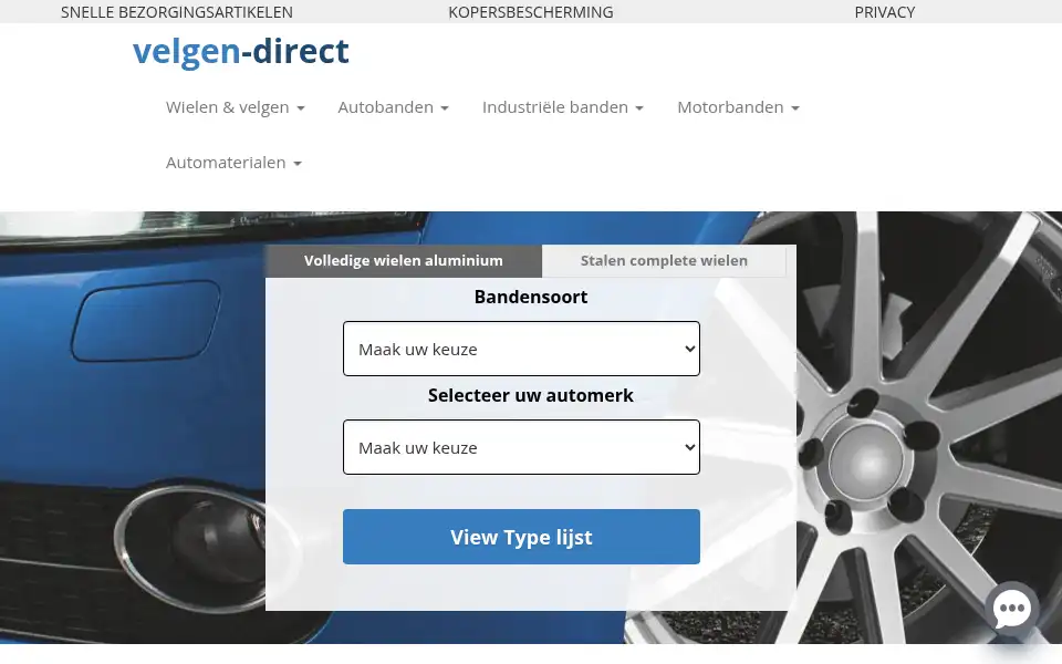 Screenshot of velgen-direct.nl