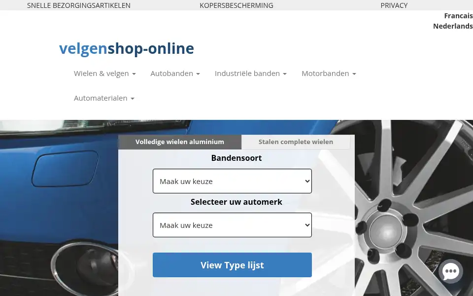 Screenshot of velgenshop-online.be