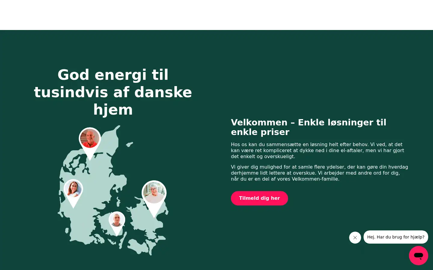 Screenshot of velkommen.dk