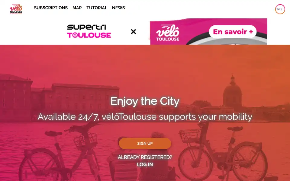 Screenshot of velo.toulouse.fr