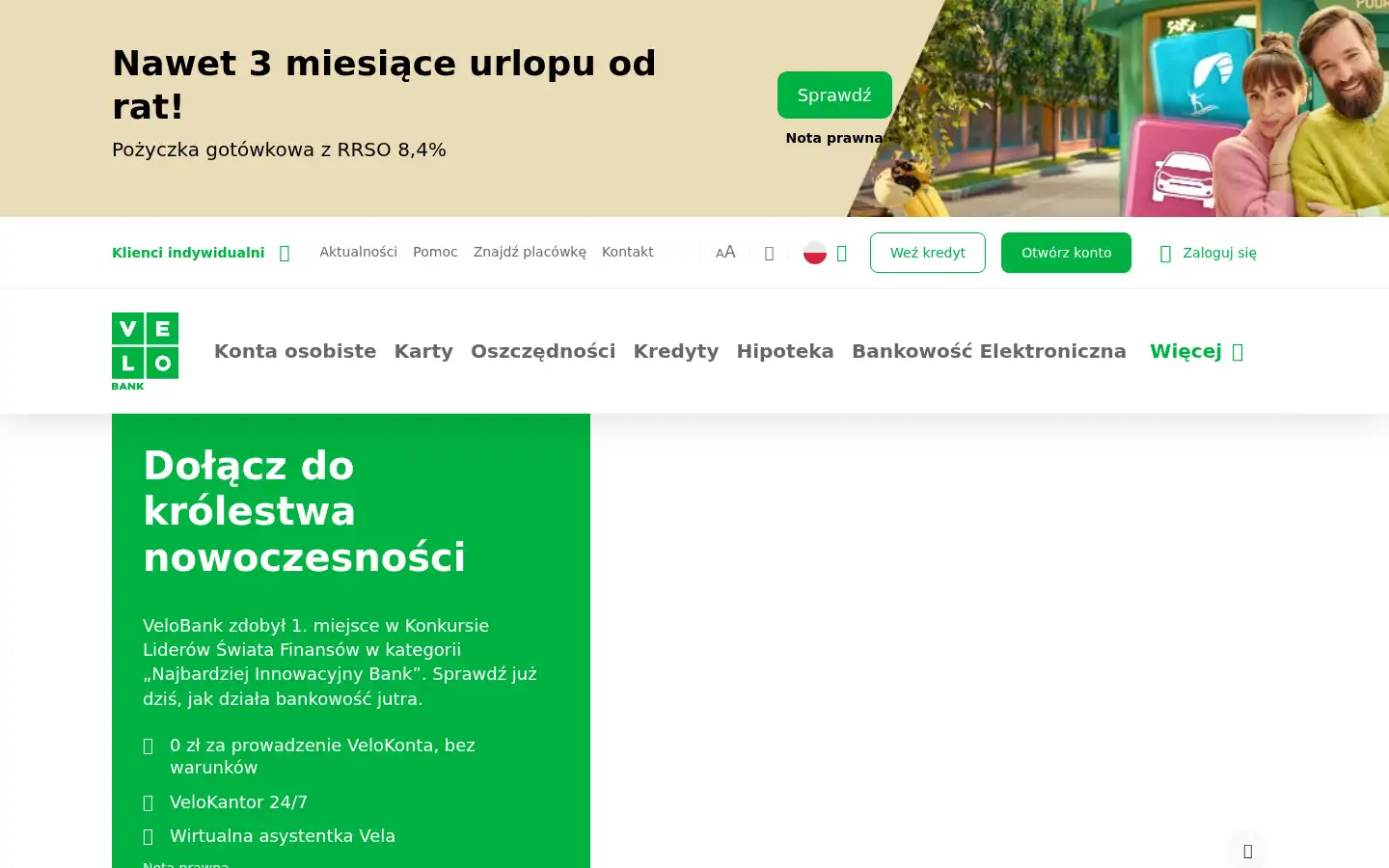 Screenshot of velobank.pl