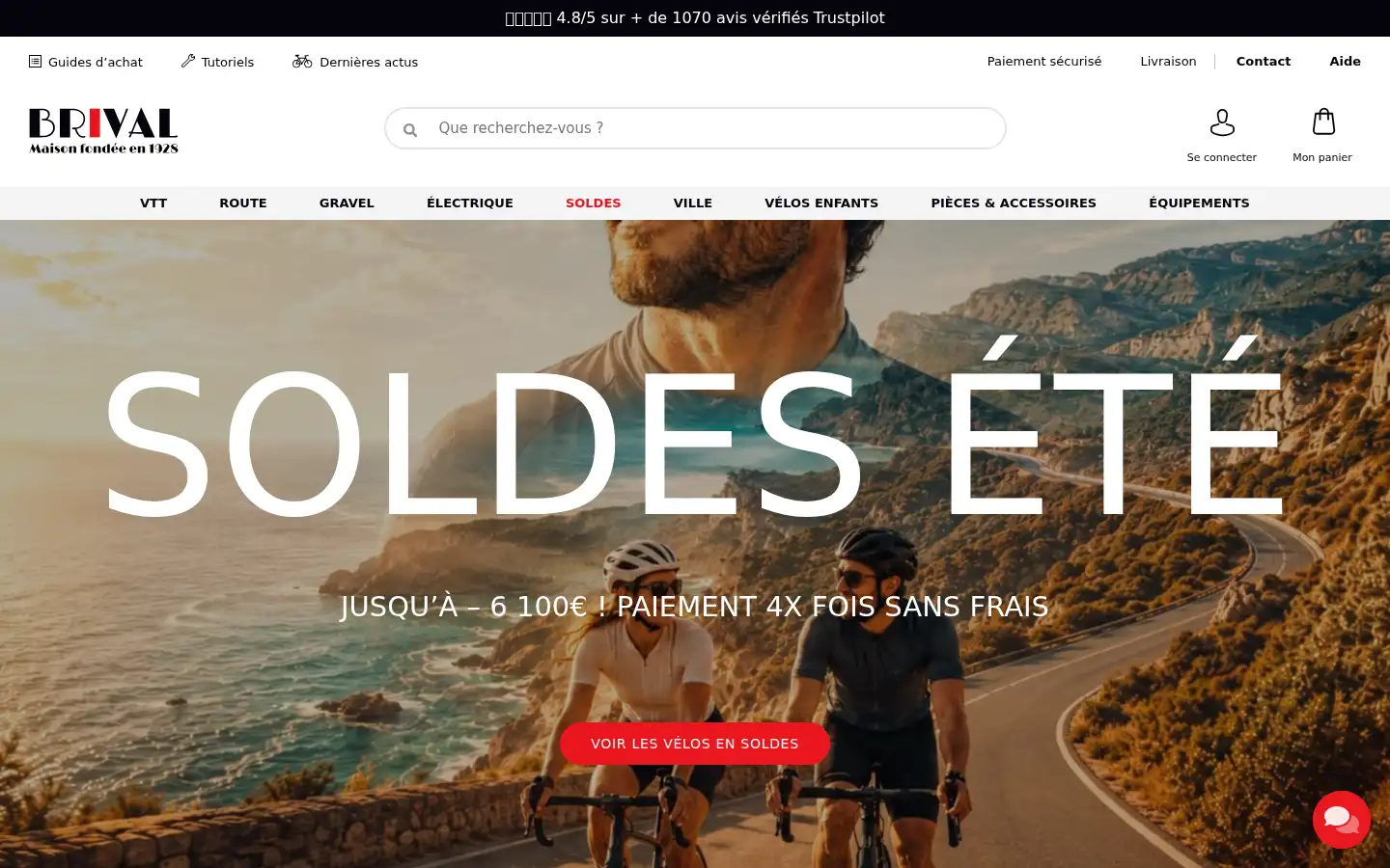Screenshot of velobrival.com