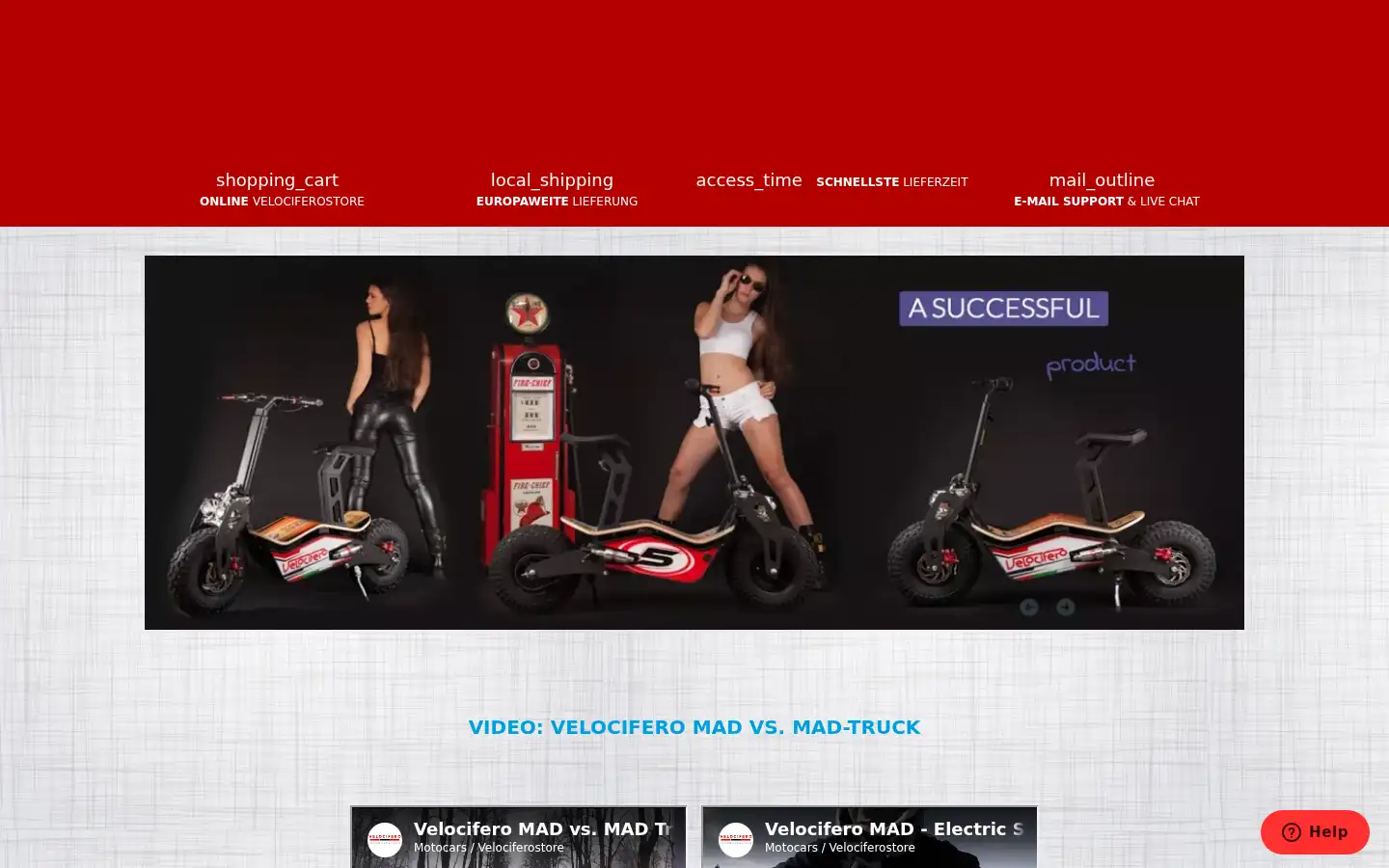 Screenshot of velociferostore.de