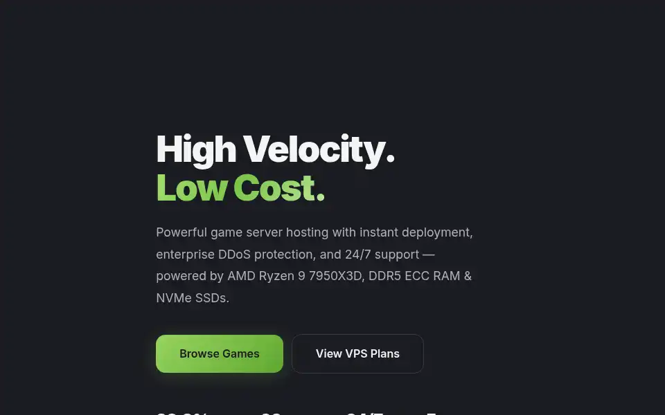 Screenshot of velocityhosting.co.uk