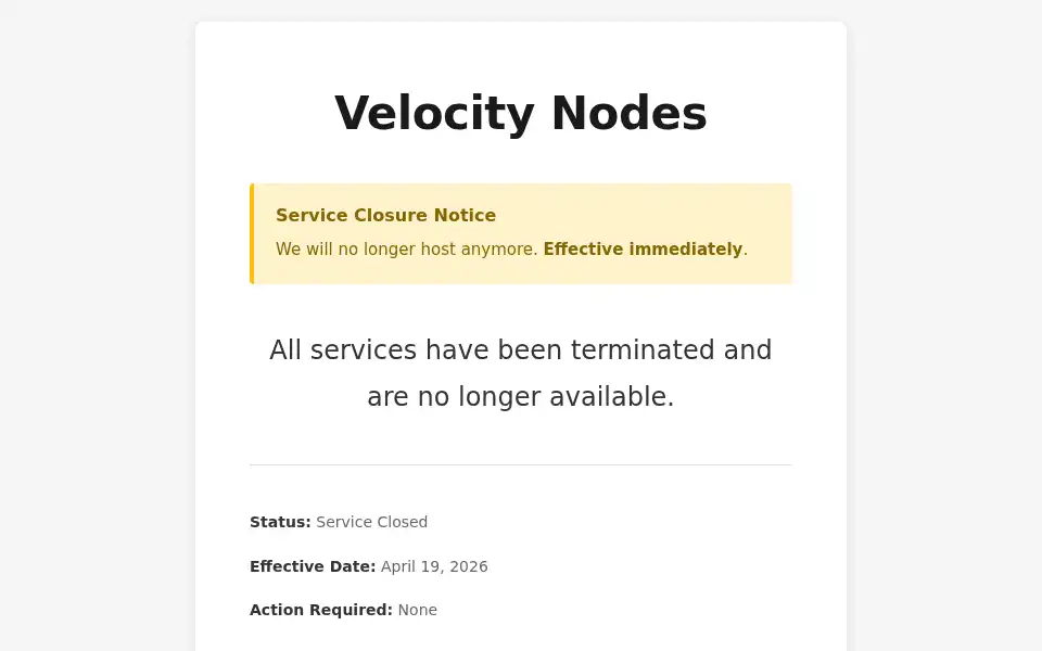 Screenshot of velocitynodes.com
