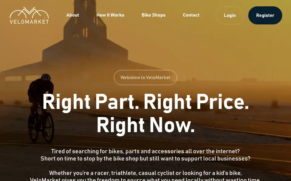 Screenshot of velomarketonline.com