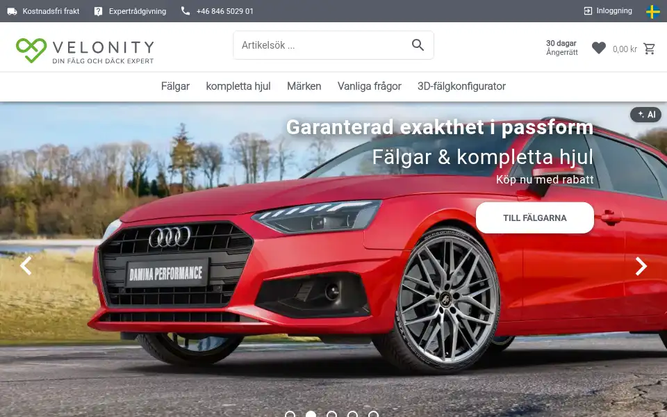 Screenshot of velonity.se