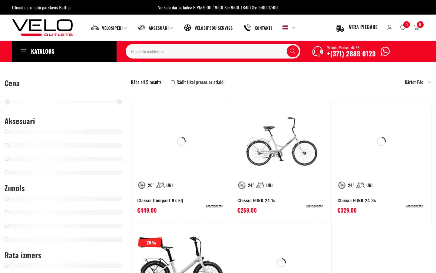 Screenshot of velooutlets.com