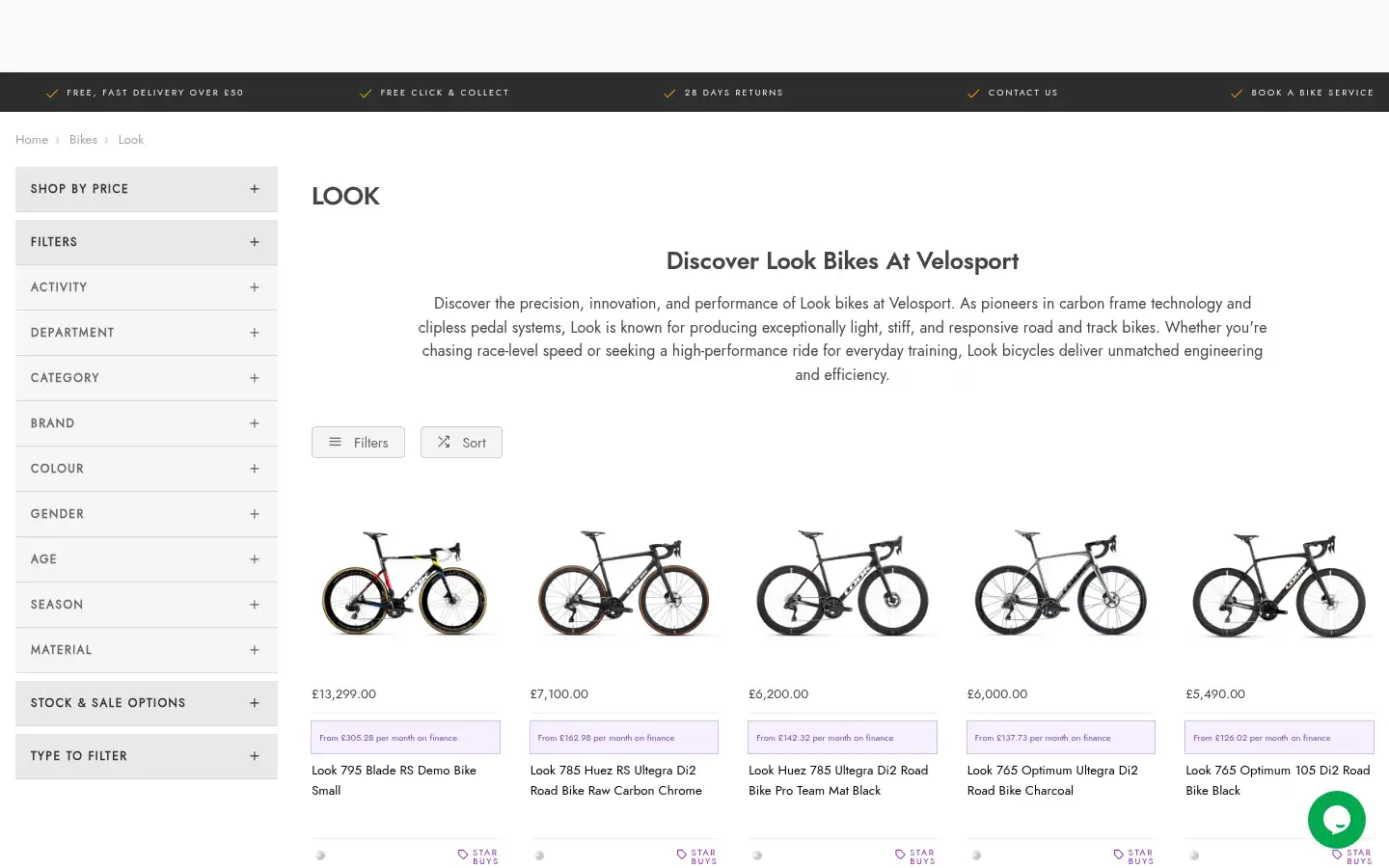 Screenshot of velosport.co.uk