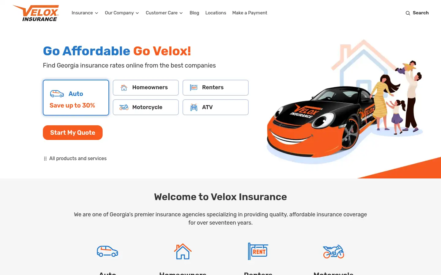 Screenshot of veloxinsurance.com