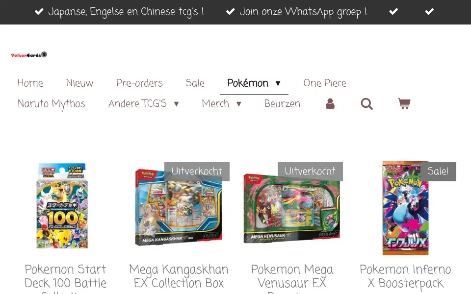 Screenshot of velsencards.nl