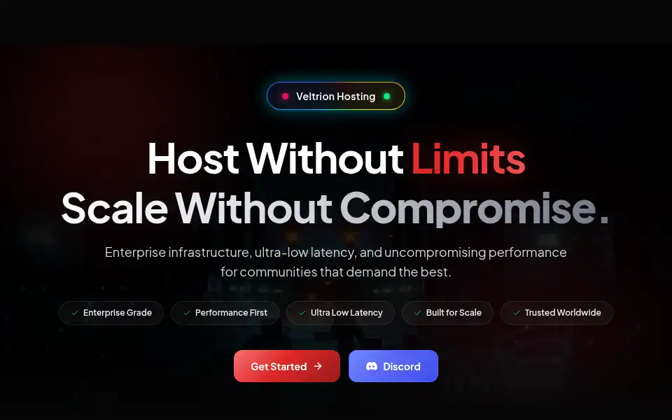 Screenshot of veltrionhost.com
