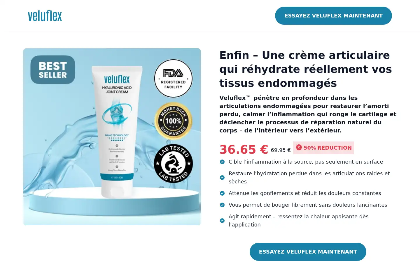 Screenshot of veluflex.com