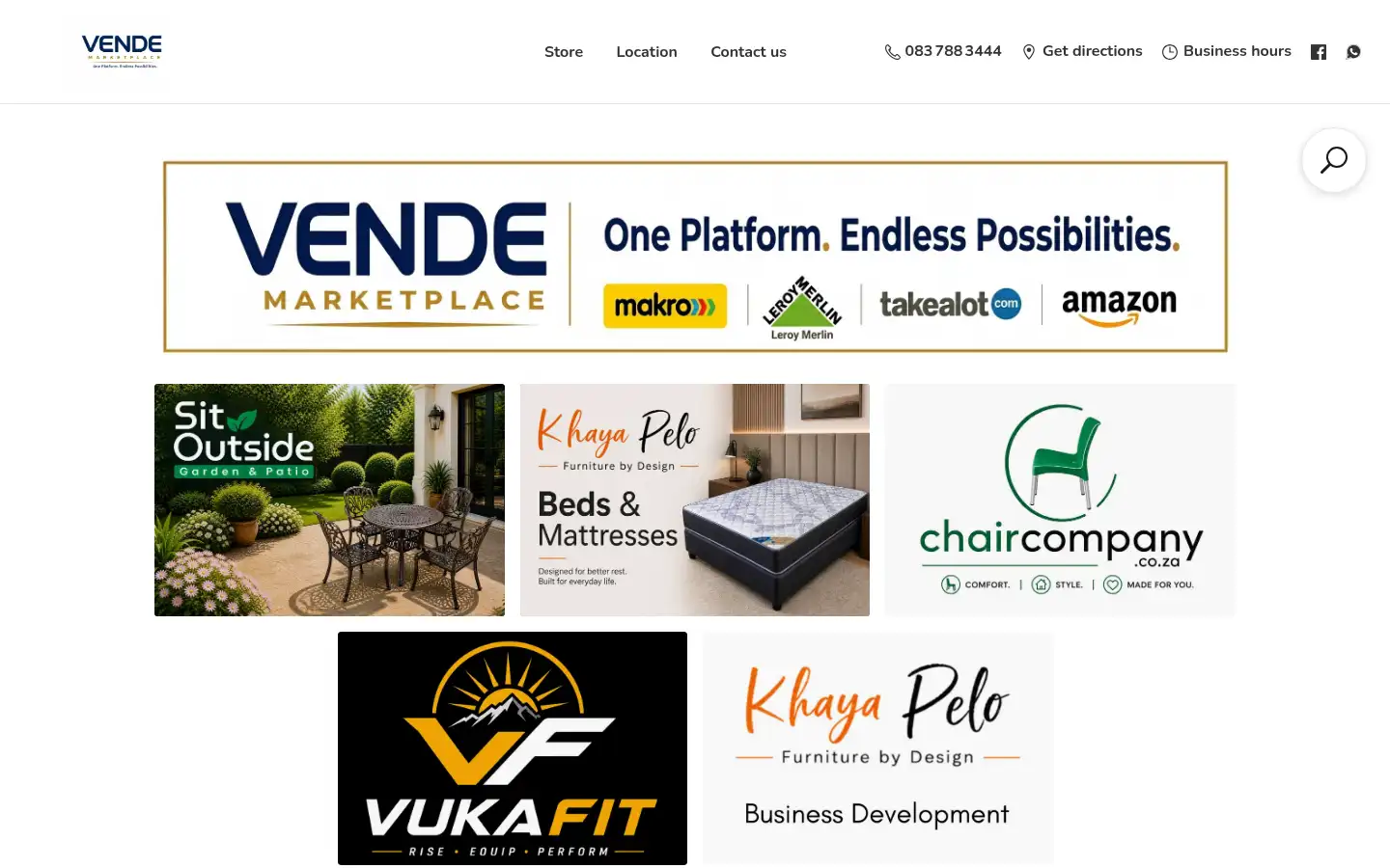 Screenshot of vende.co.za