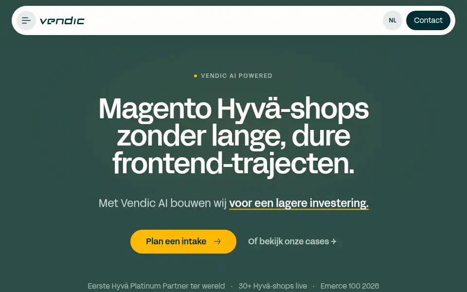 Screenshot of vendic.nl