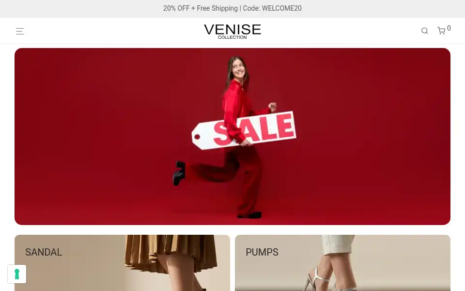 Screenshot of venisecollection.com