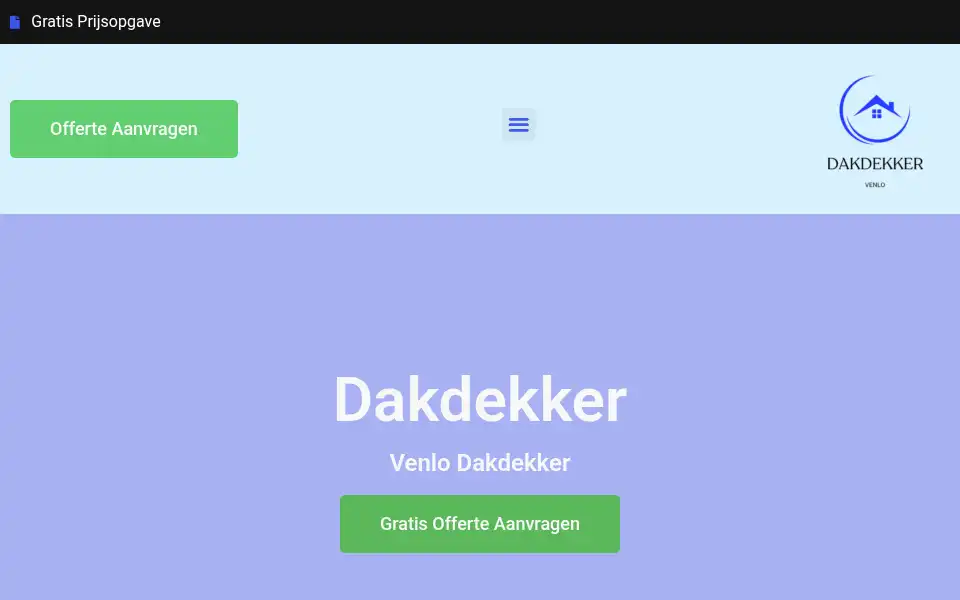 Screenshot of venlodakdekker.com