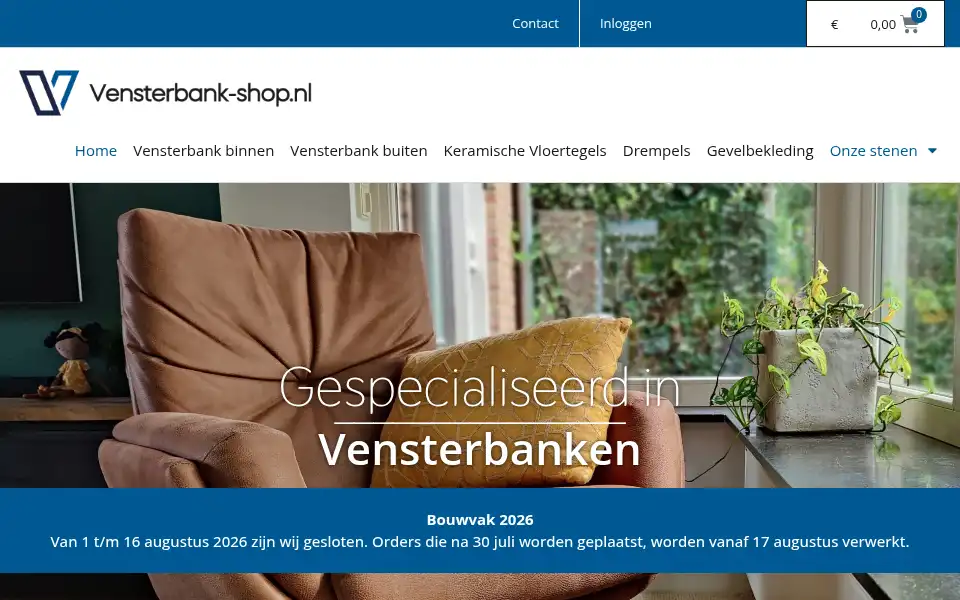Screenshot of vensterbank-shop.nl