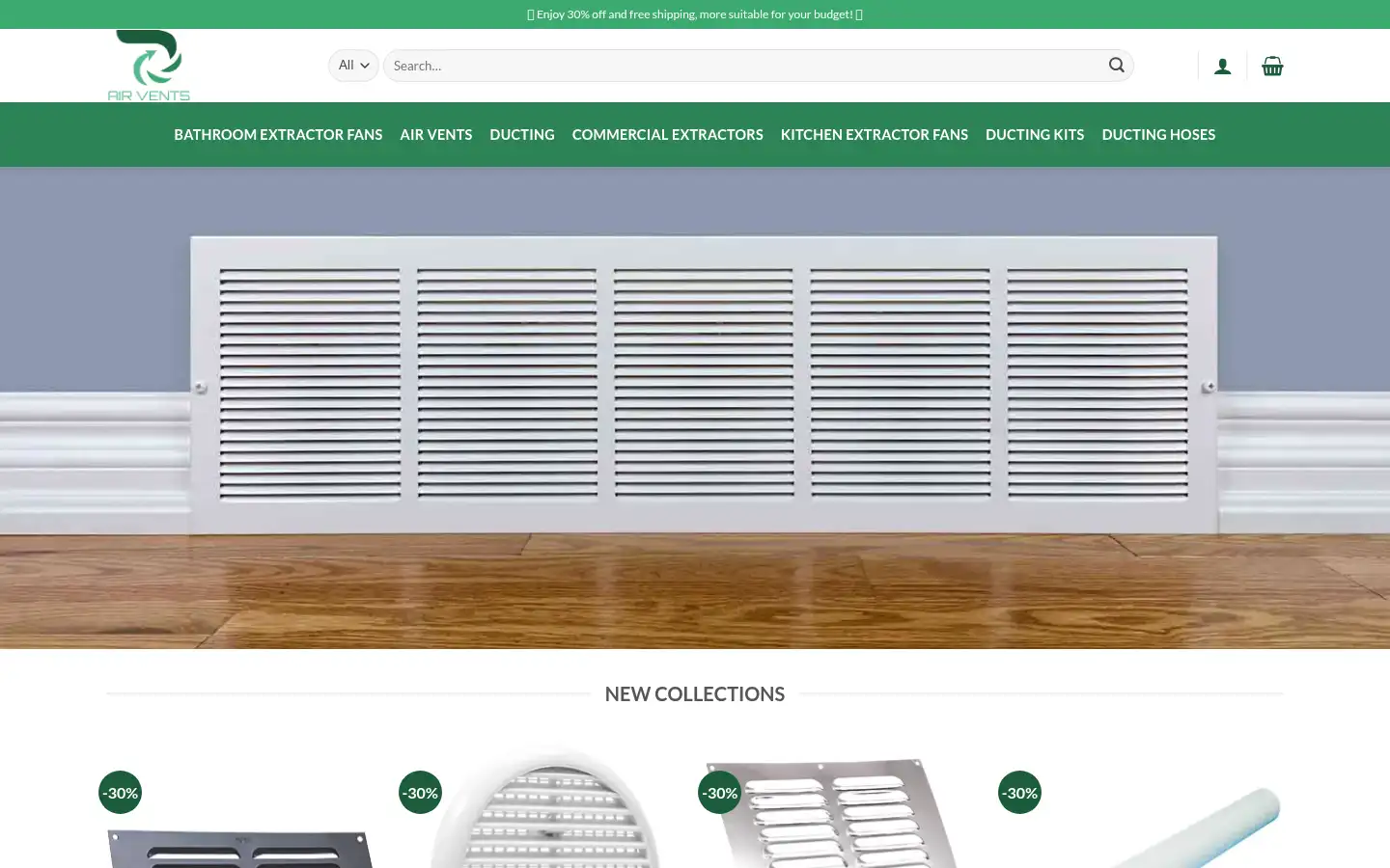 Screenshot of ventdiscount.com