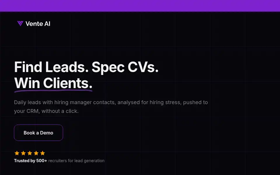 Screenshot of vente.ai