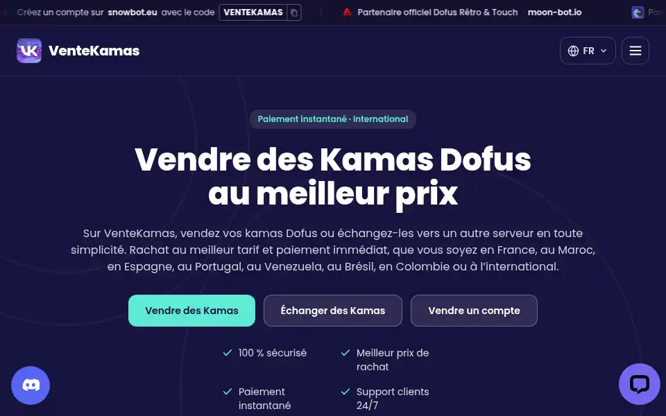 Screenshot of ventekamas.com