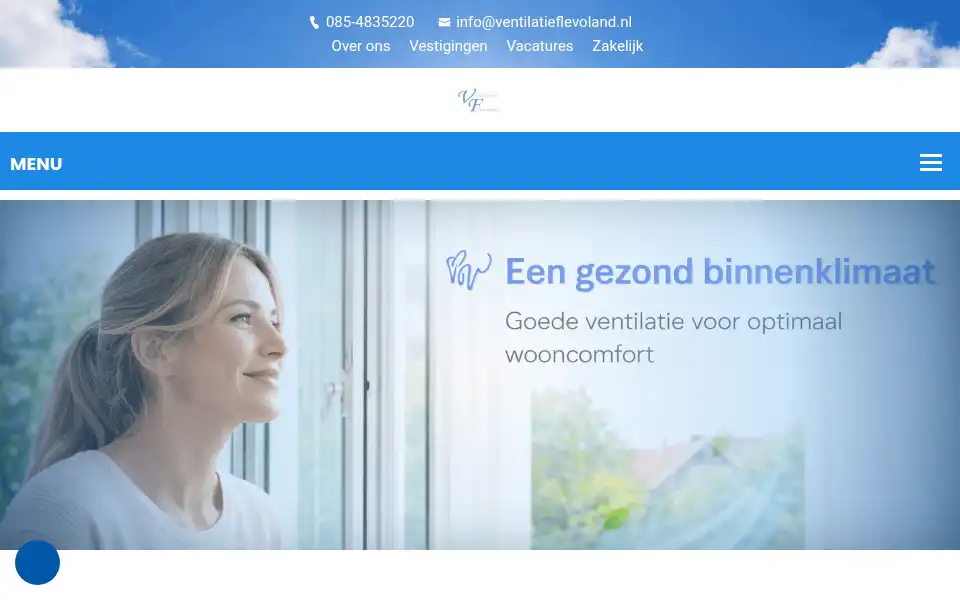 Screenshot of ventilatieflevoland.nl