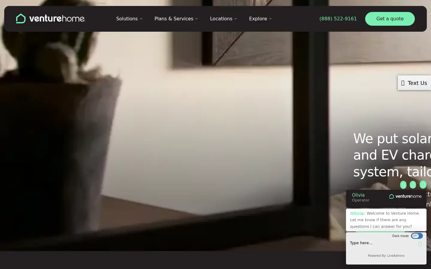 Screenshot of venturesolar.com
