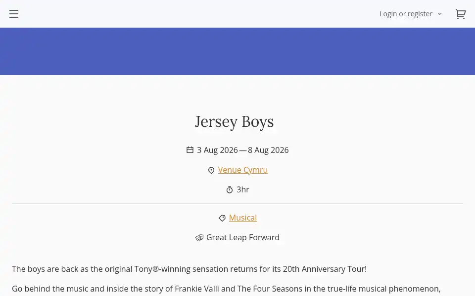 Screenshot of venuecymru.co.uk