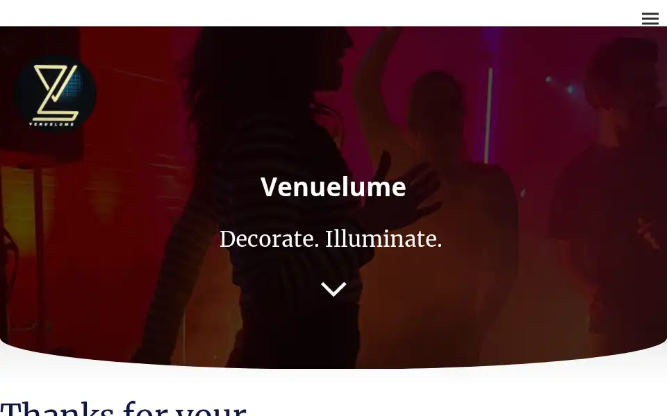 Screenshot of venuelume.com