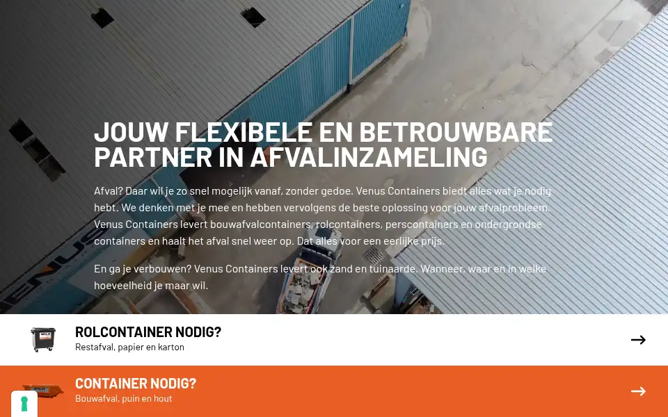 Screenshot of venuscontainers.nl