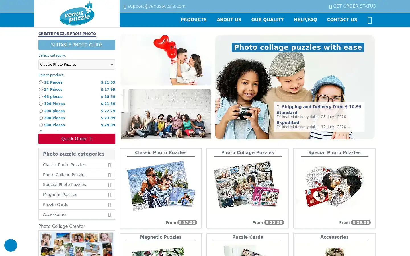 Screenshot of venuspuzzle.com