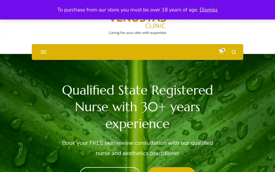 Screenshot of venustasclinic.co.uk