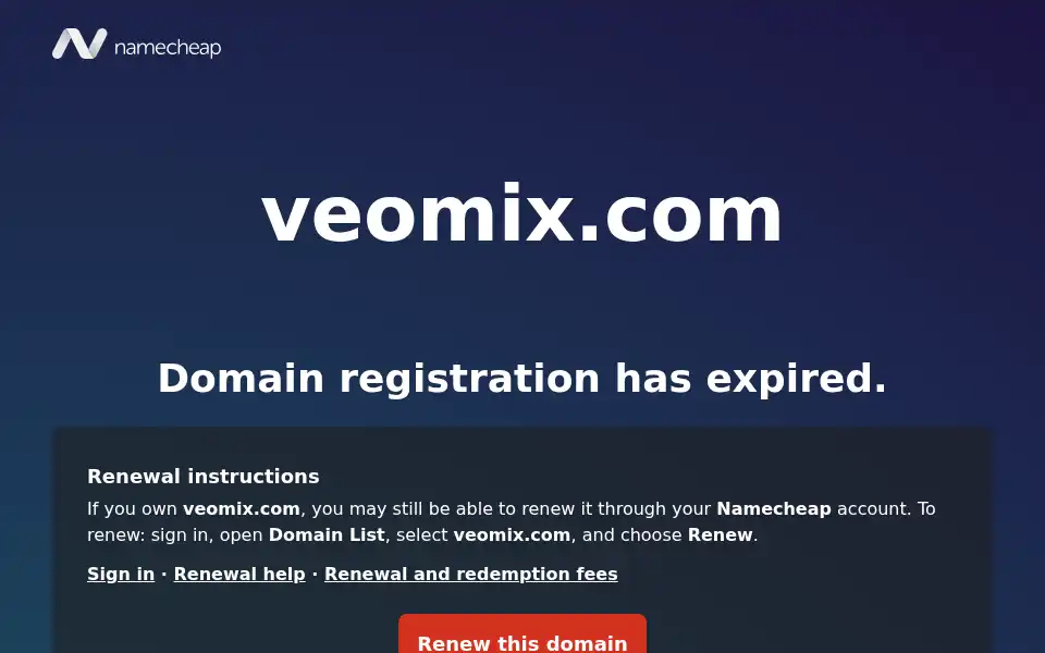 Screenshot of veomix.com