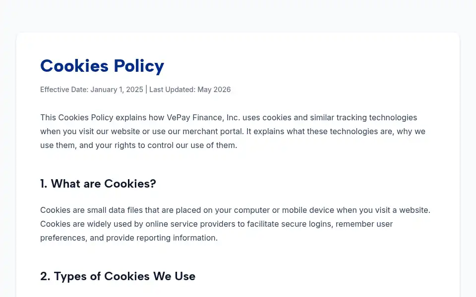 Screenshot of vepay.io
