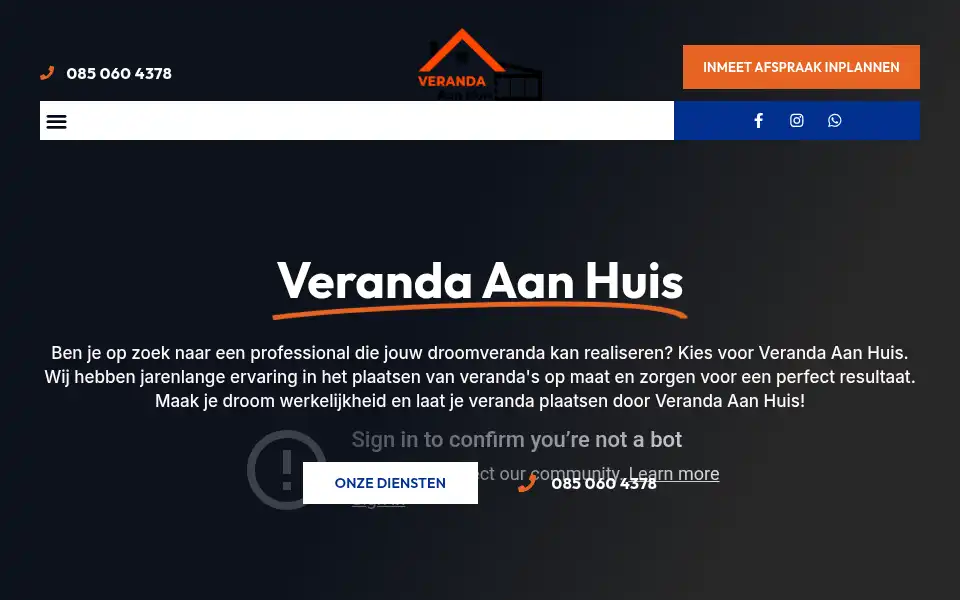 Screenshot of veranda-aanhuis.nl