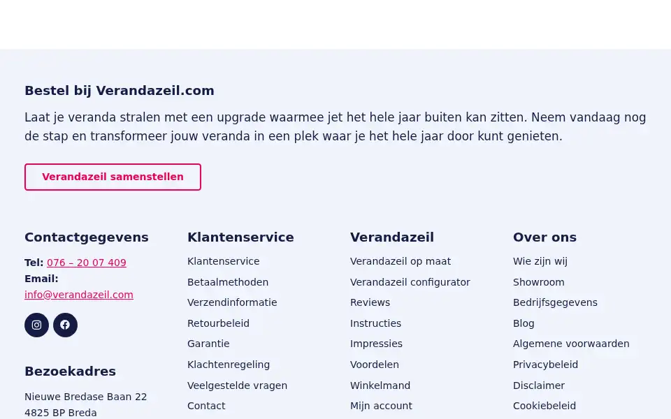 Screenshot of verandazeil.com