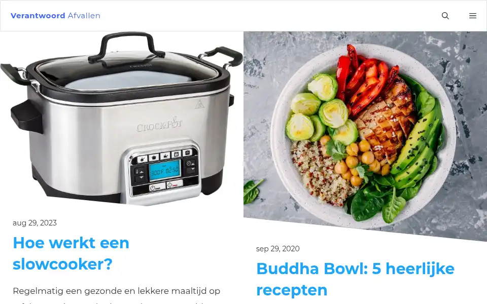 Screenshot of verantwoord-afvallen.nl