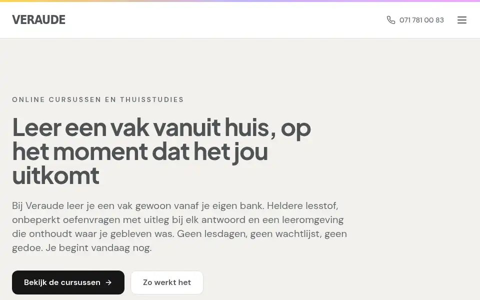 Screenshot of veraude.nl