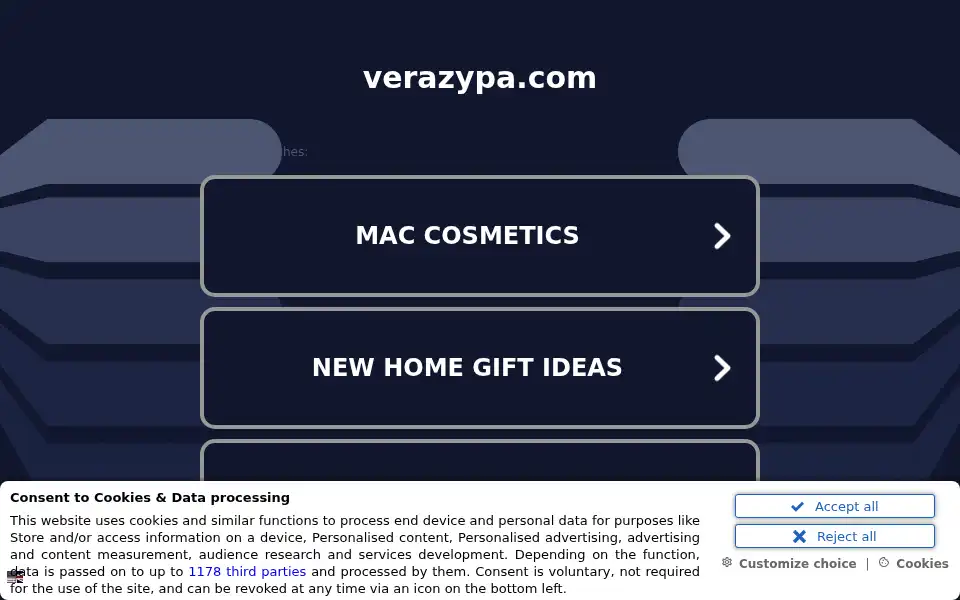 Screenshot of verazypa.com