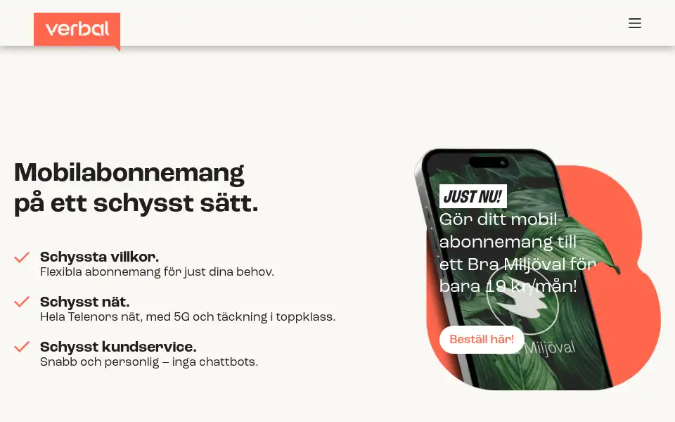 Screenshot of verbal.se