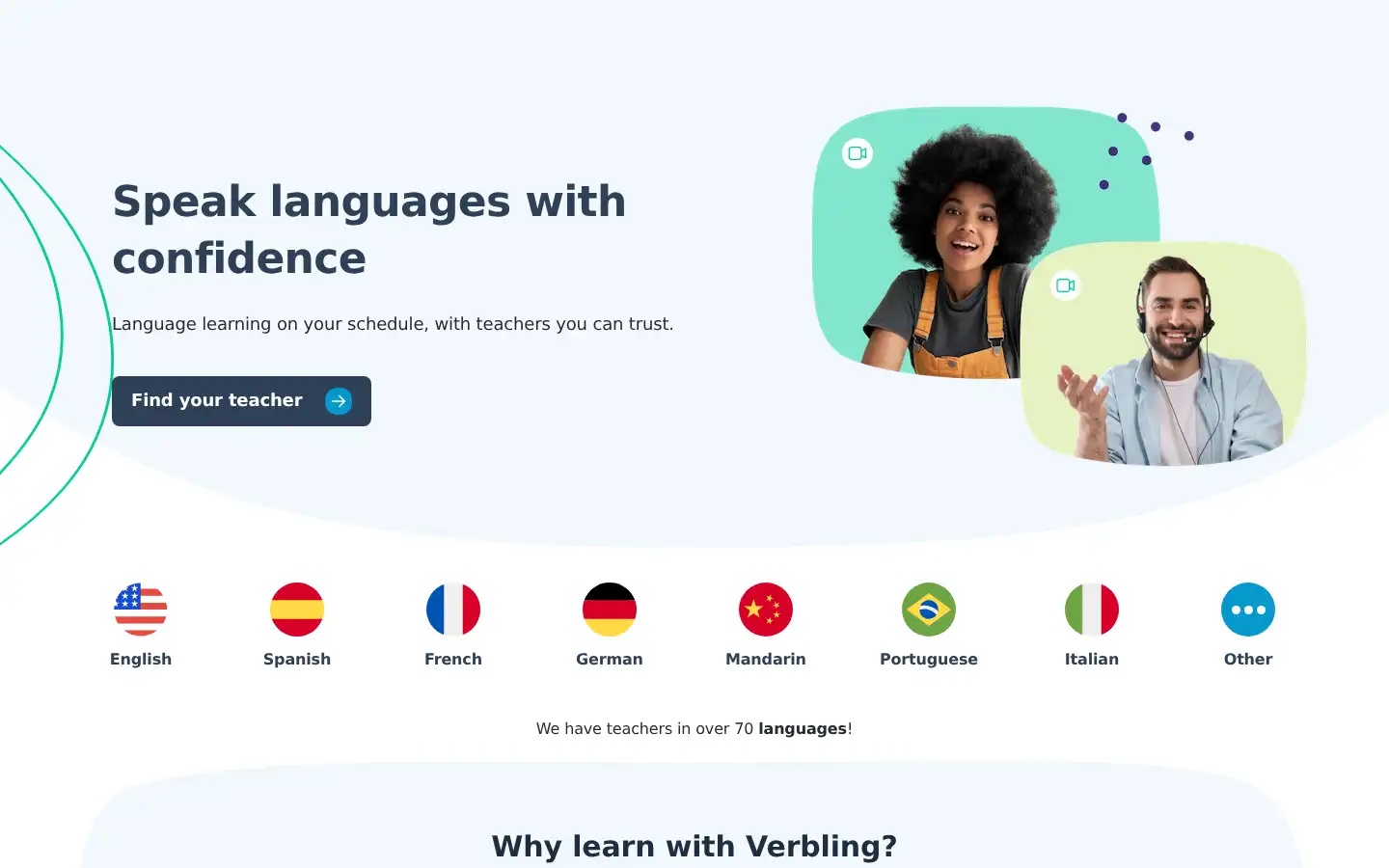 Screenshot of verbling.com