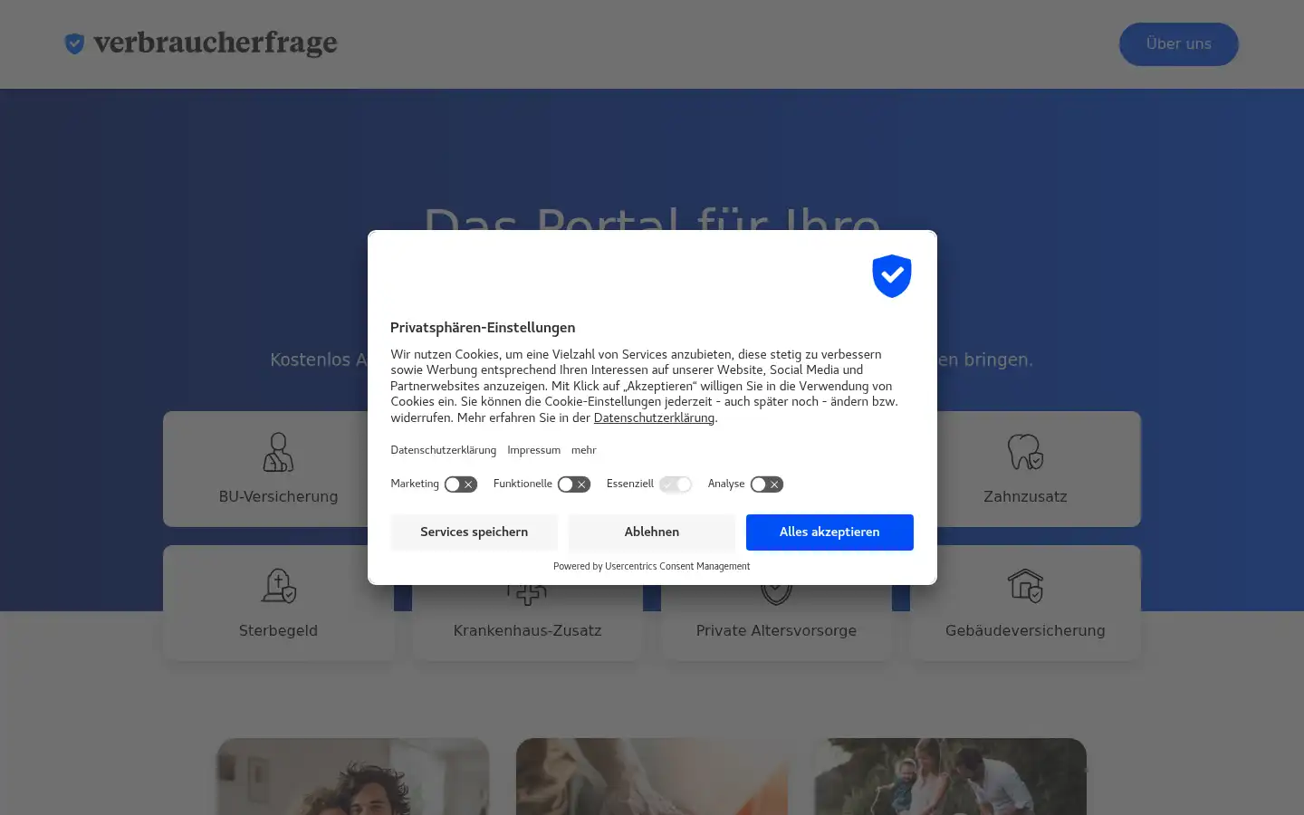 Screenshot of verbraucherfrage.de