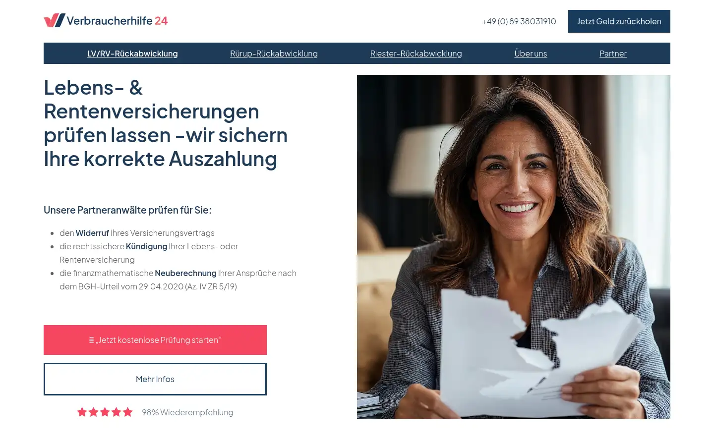 Screenshot of verbraucherhilfe24.de