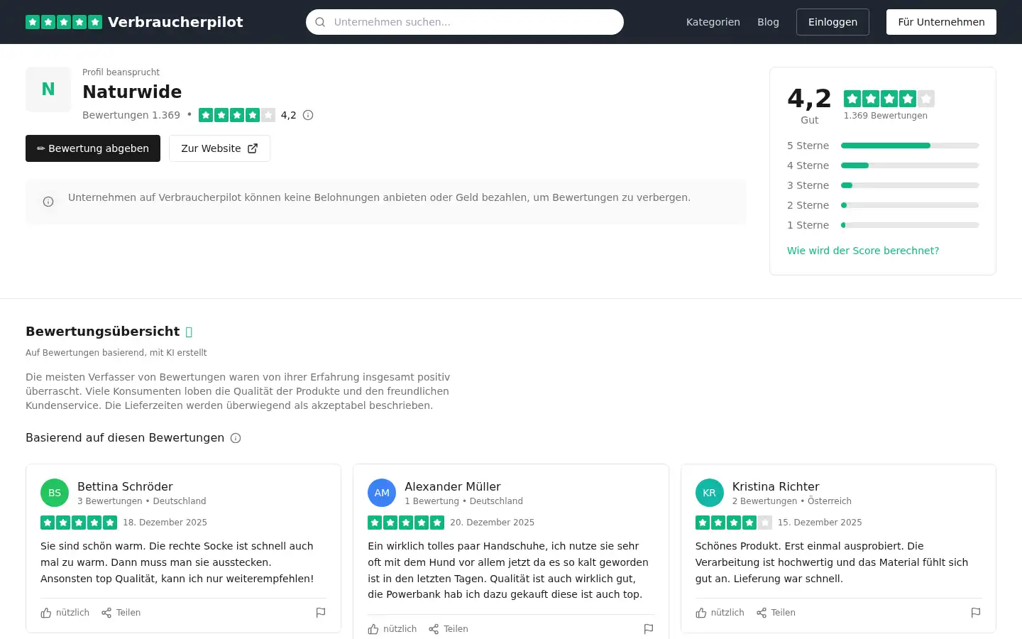 Screenshot of verbraucherpilot.de