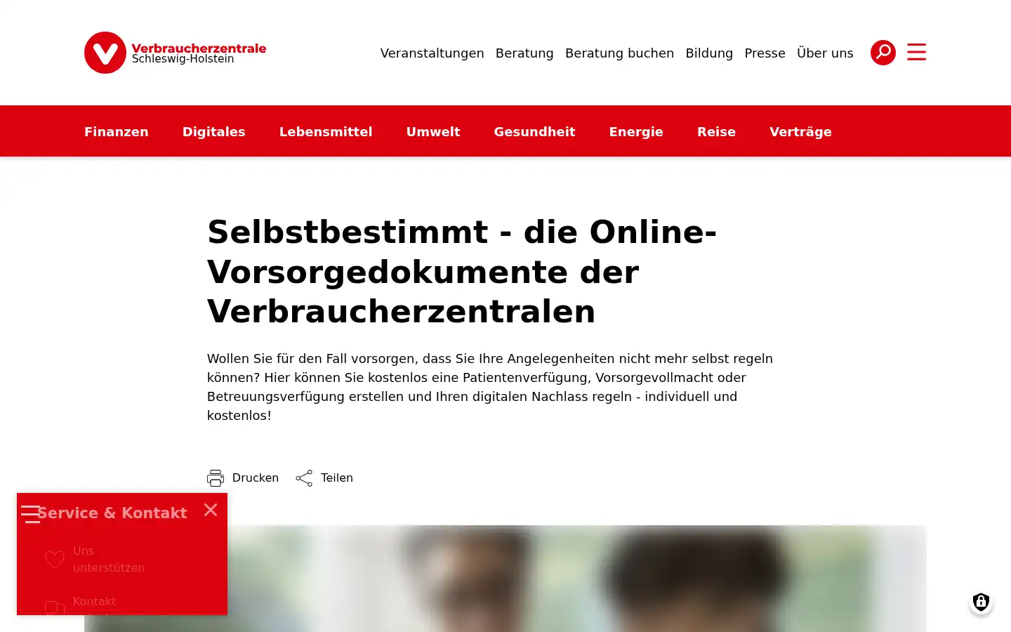 Screenshot of verbraucherzentrale.sh