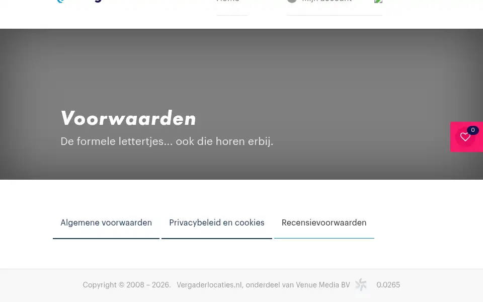 Screenshot of vergaderlocaties.nl