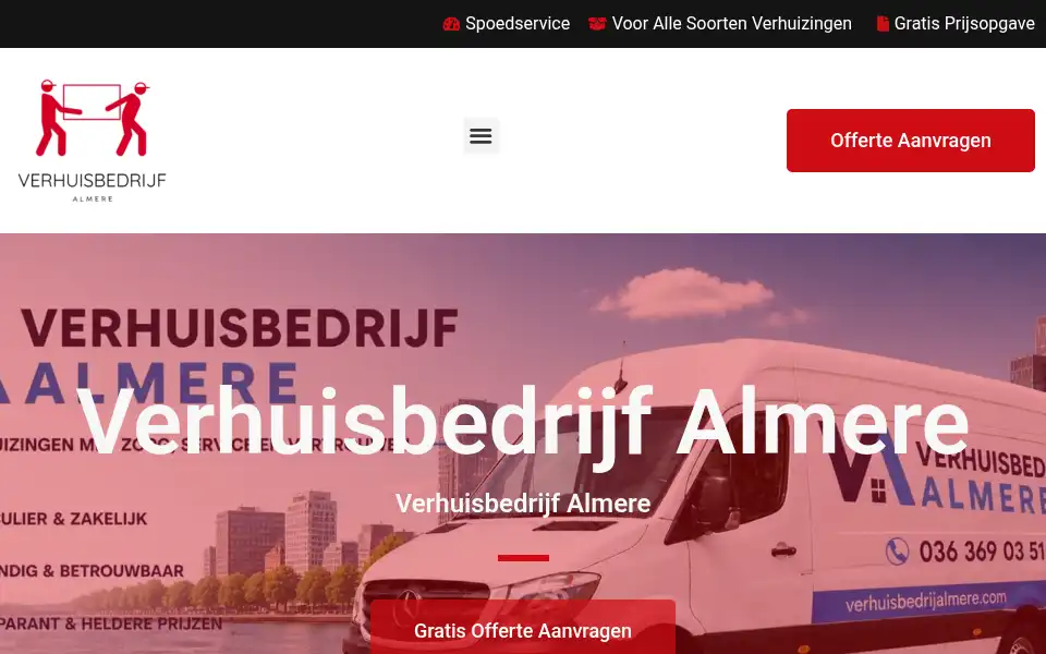 Screenshot of verhuisbedrijfalmere.com