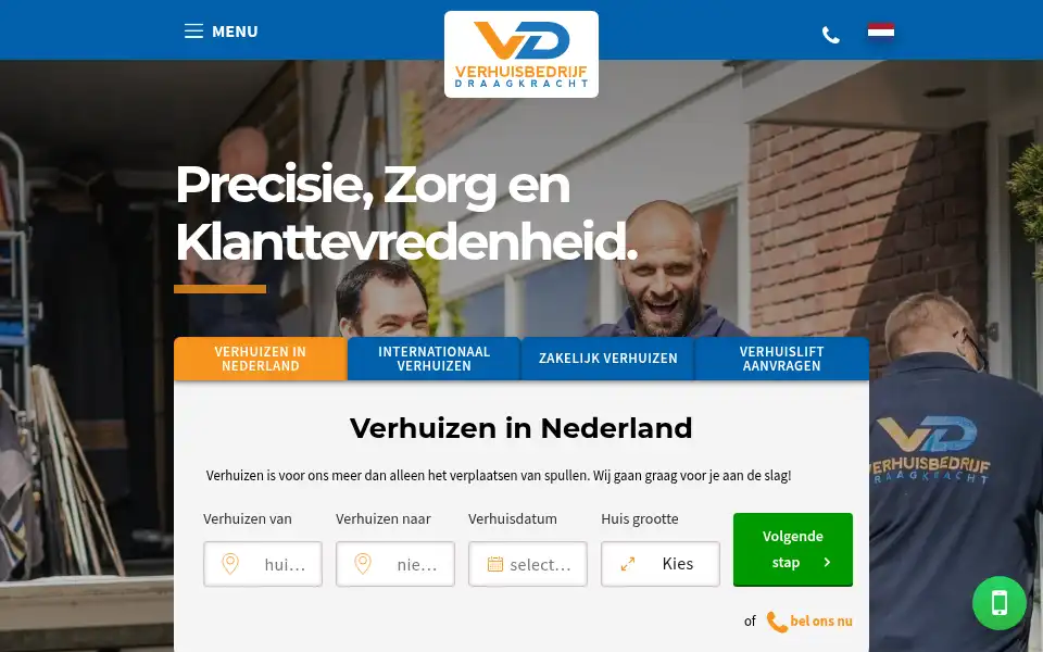 Screenshot of verhuisbedrijfdraagkracht.nl