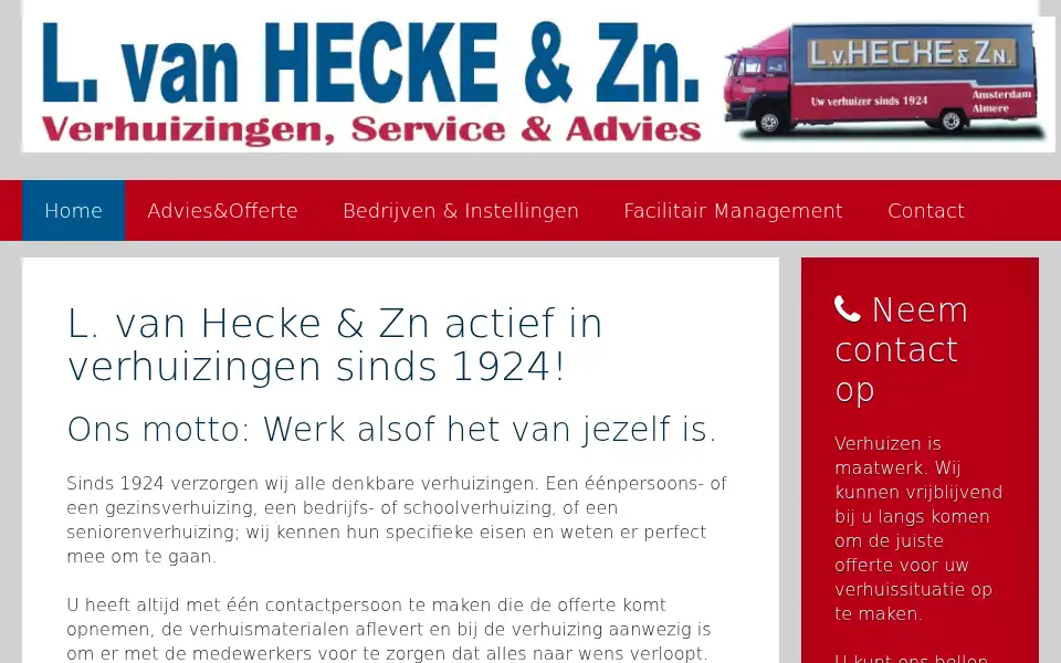 Screenshot of verhuisbedrijfvanhecke.nl