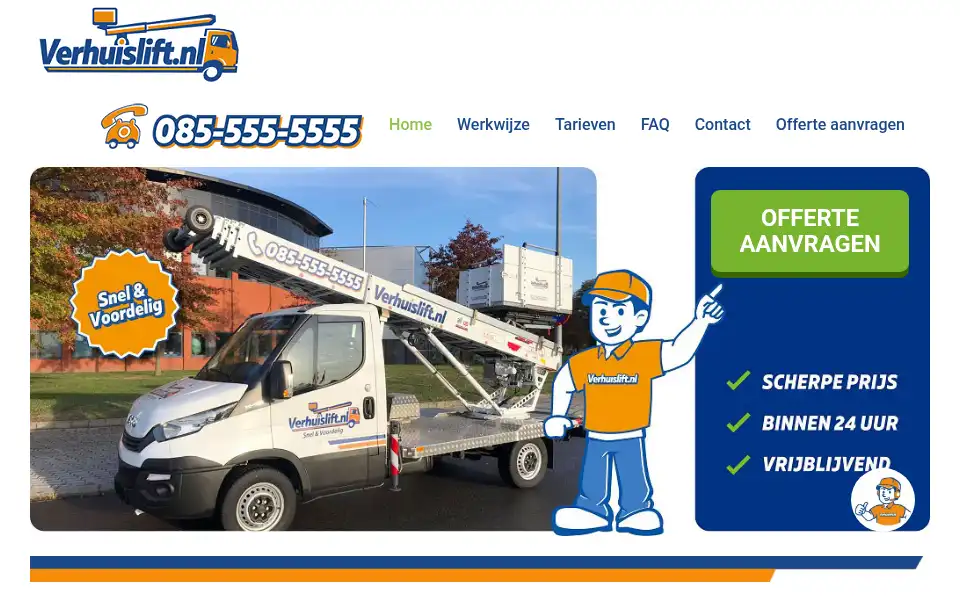 Screenshot of verhuislift.nl